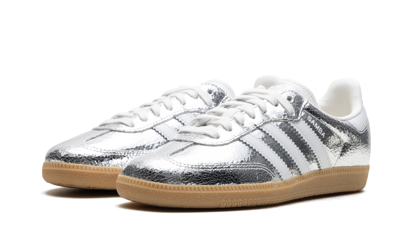 Adidas Samba OG Silver Metallic Cracked Leather