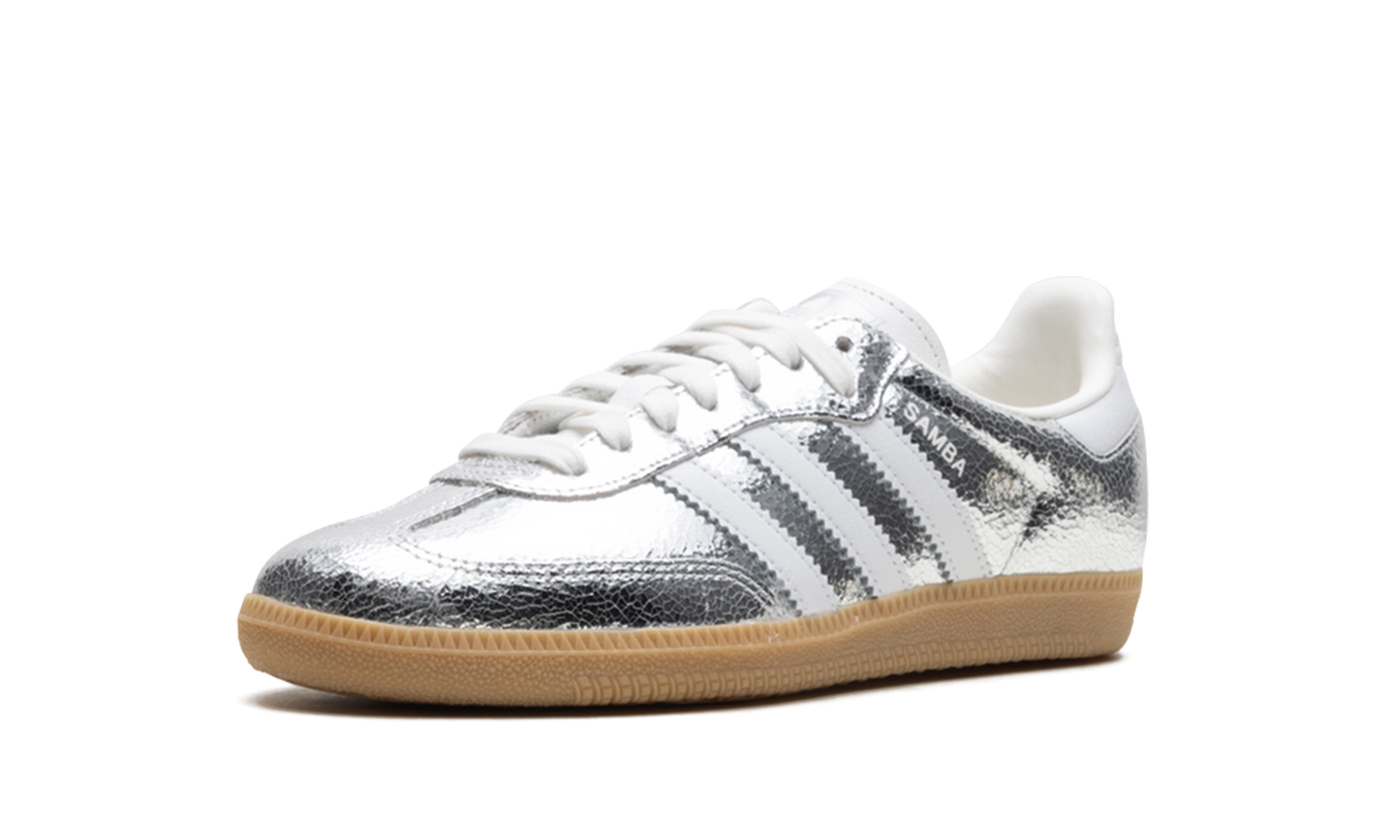 Adidas Samba OG Silver Metallic Cracked Leather