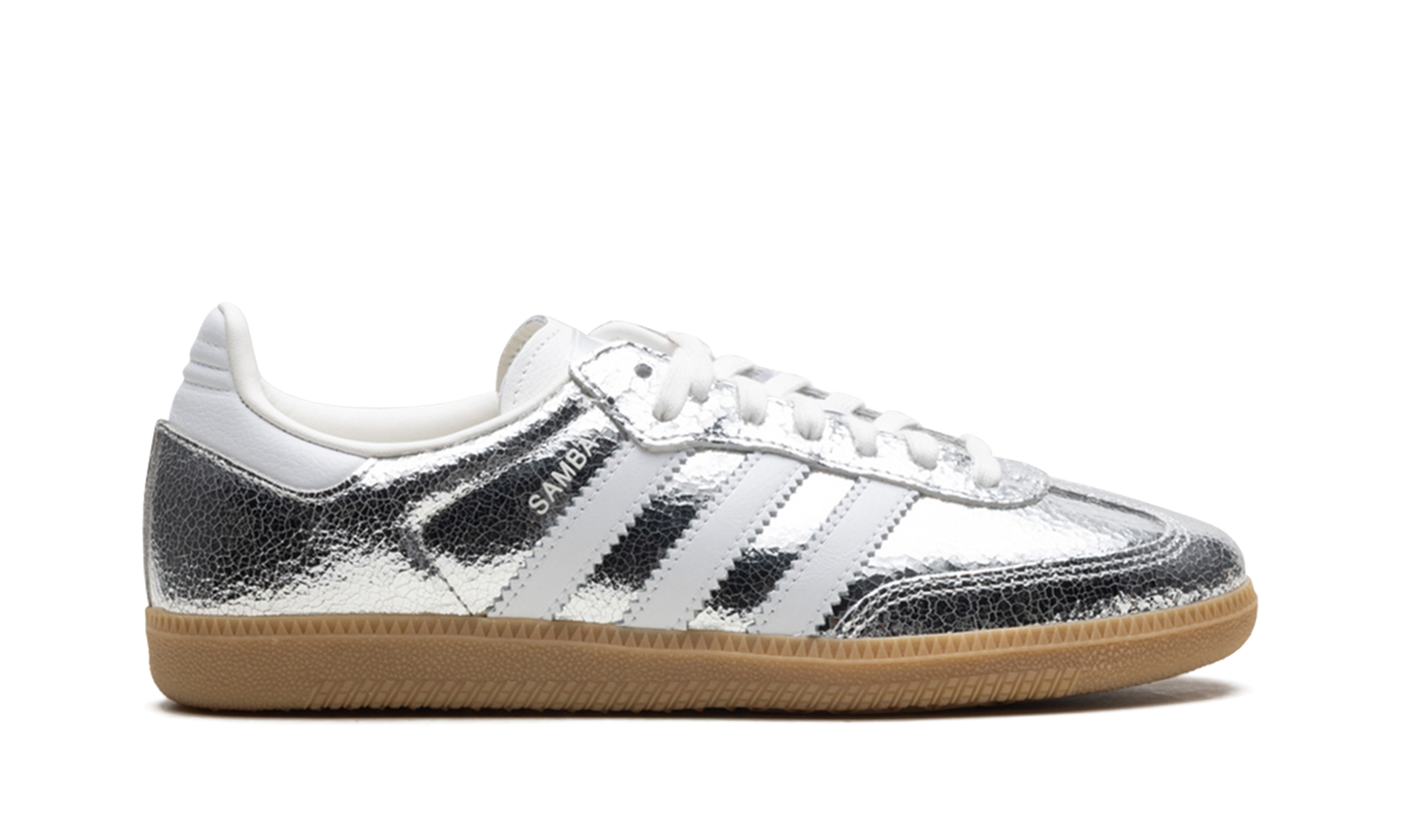 Adidas Samba OG Silver Metallic Cracked Leather