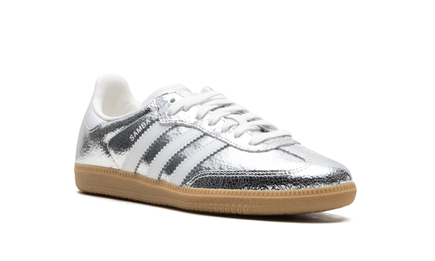 Adidas Samba OG Silver Metallic Cracked Leather